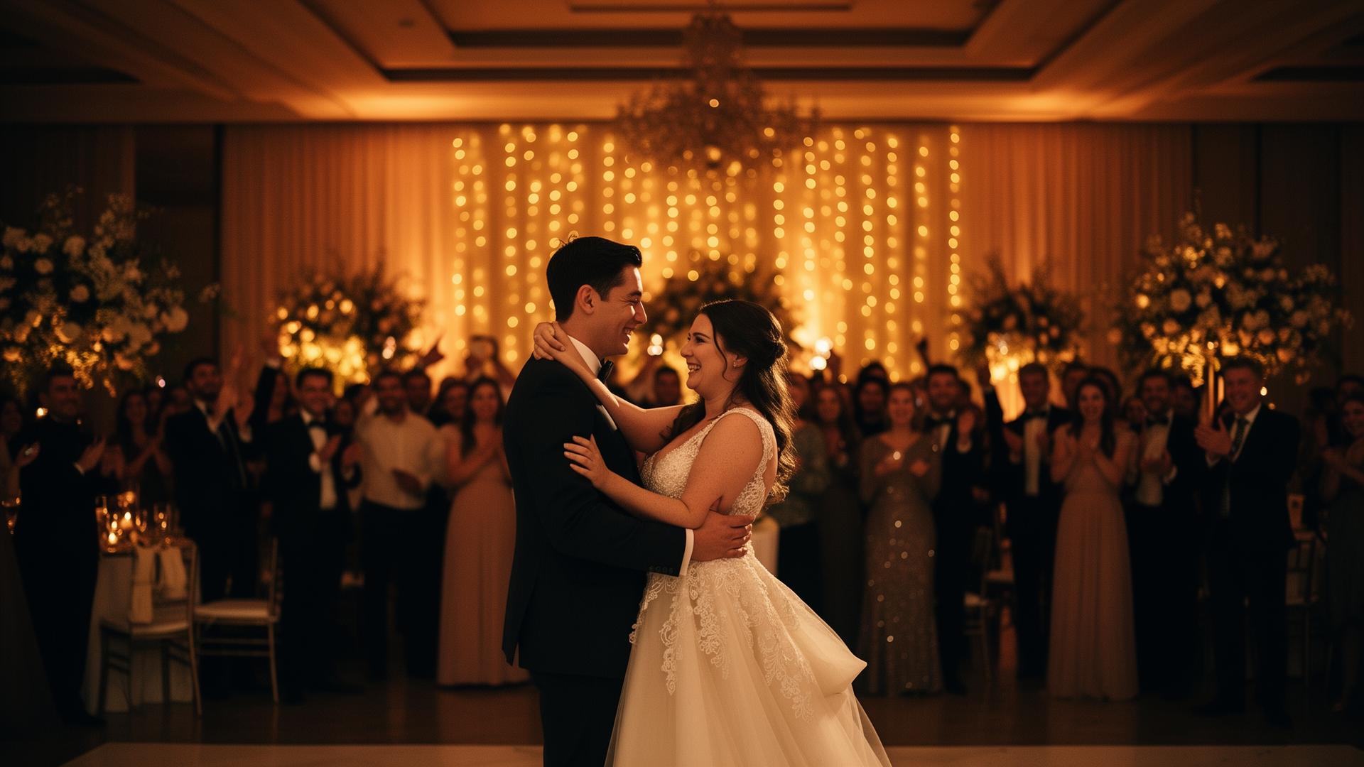 Boda con iluminación dorada en Querétaro